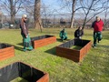 Prace nad ogrodem społecznym w ogrodach Zamku Królewskiego 
